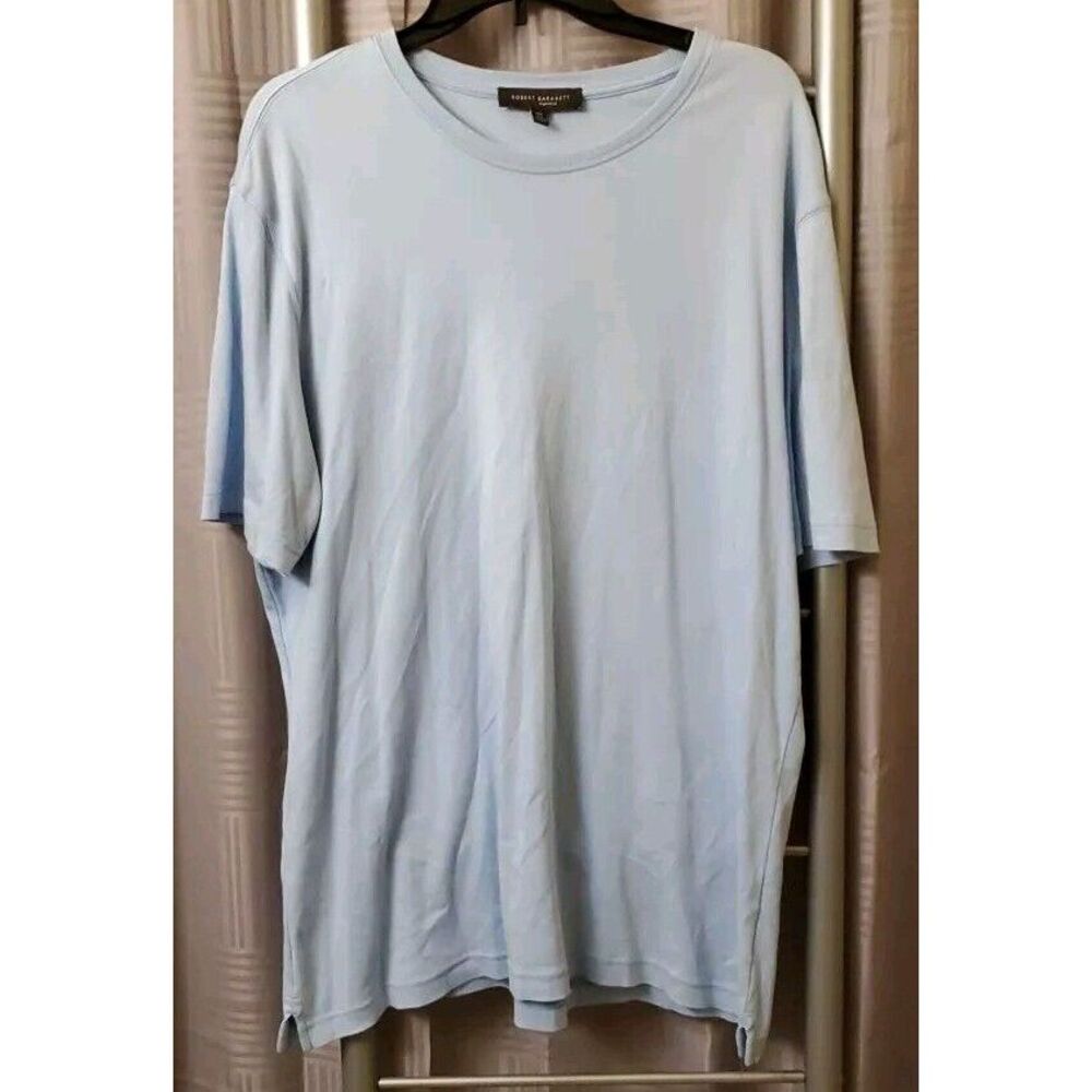 Robert Barakett Shirt 2XL Light Blue Pima Cotton Crew Neck Casual Classic‎ Mens